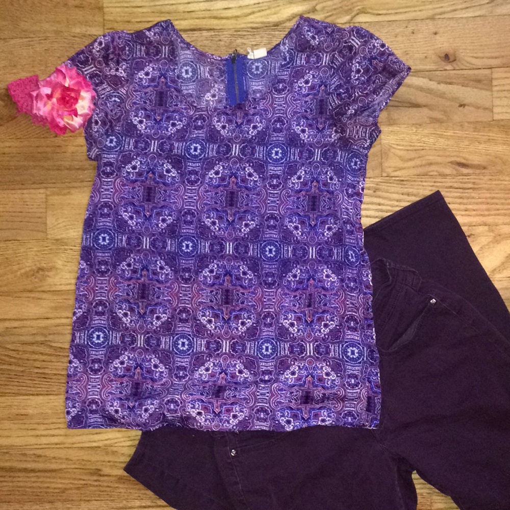 💥PRICE DROP💥 Japna short sleeve patterned blouse